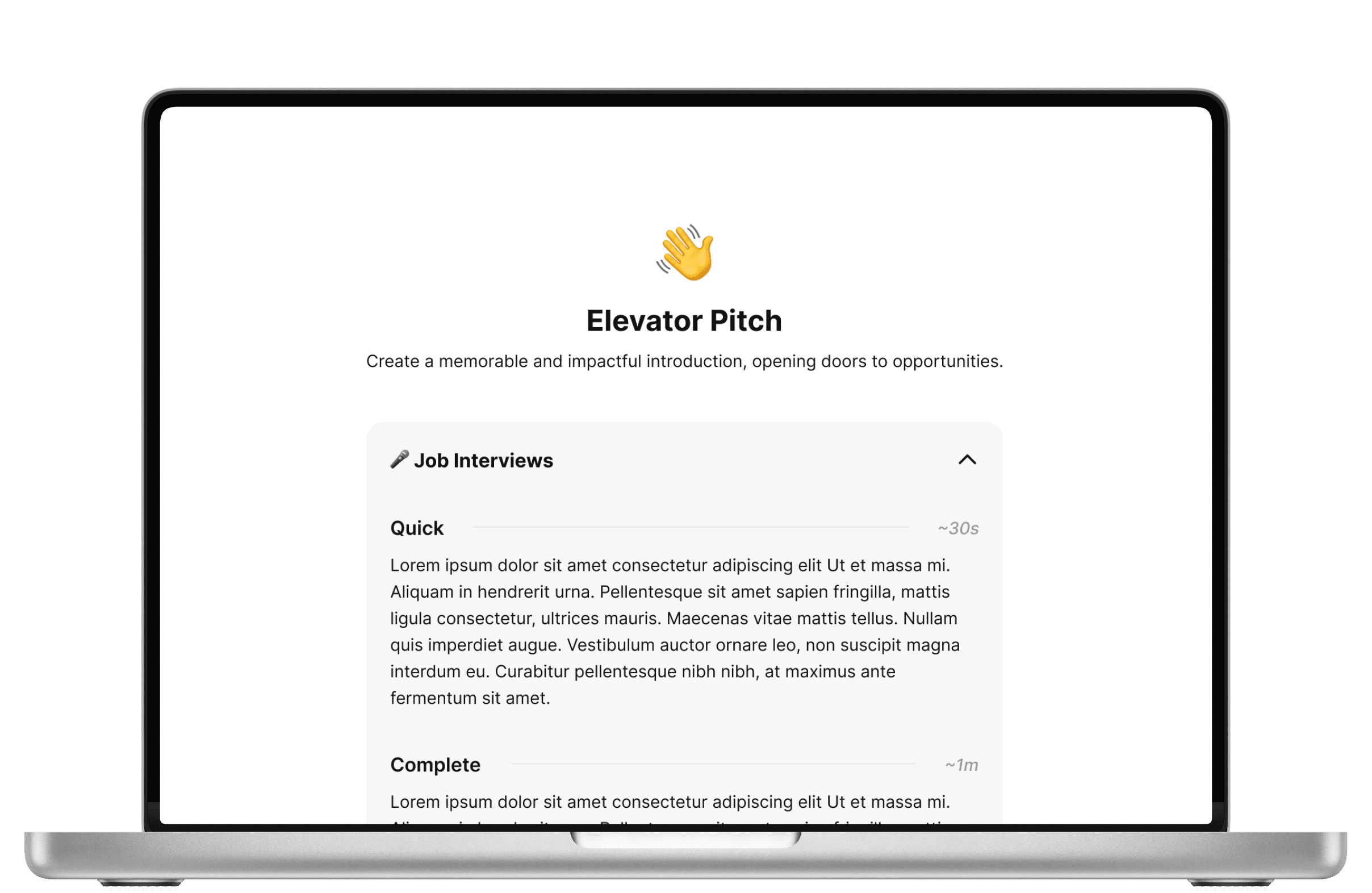 Elevator Pitch