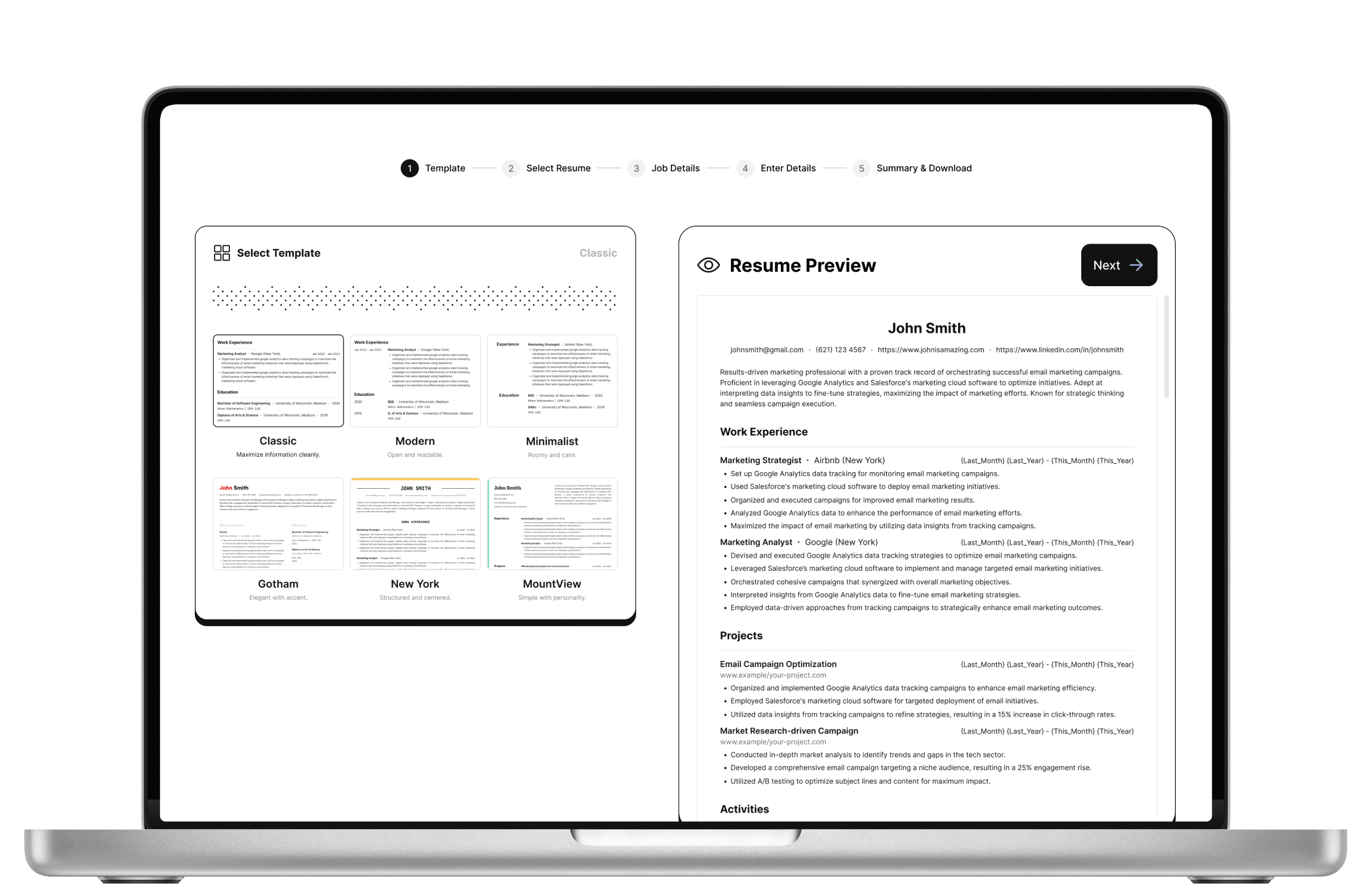 Build ATS-Friendly Resumes that gets you the first interview
